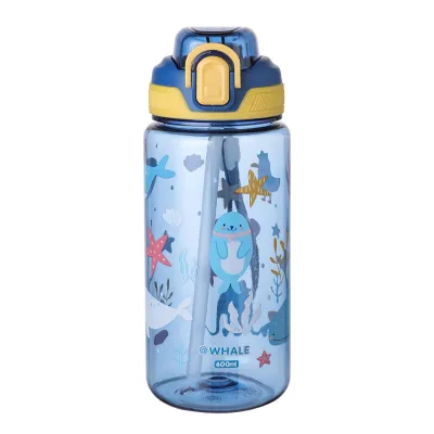 600ML Cute Cartoon Baby Drinking Cup Portable Leak Proof Straw Cup Boy Girl Kids Drinking Water Bottle