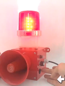 130dB Industrial Strobe Siren with Voice & Light Alarm High Power Emergency Warning Horn for Factory Construction Site Home Security & Workshop