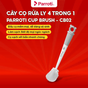 Cây Cọ Bình Thông Minh 4 Trong 1 Đầu Cọ Silicon 4 Chi Tiết Linh Hoạt Cây Cọ Rửa Ly Bình Nước Đa Năng Parroti - CB02
