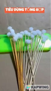 10 cây bông ngoáy tai   bông se tai lông vịt  que trắng  que cam.