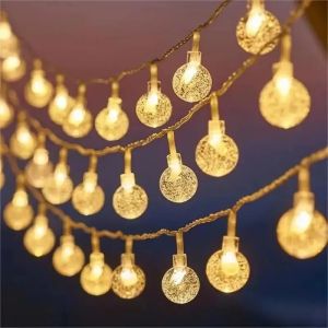 3M 2025 Christmas Decoration for Home Christmas Lights Snowflake String Lights Fairy LED Lamp New Year 2026 Tree Garden