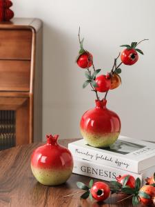 New Chinese Style Ceramic Flower Vase Red Decorative Tabletop Decoration Minimalist Creative Flower Pot for Living Room