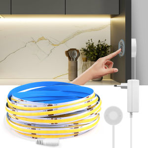 12V COB LED Strip Lights Hand Sweep Touch Sensor Switch High Density Flexible LED Tape EU US 3000K 4000K 6500K Kitchen Room Deco