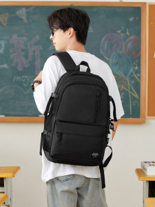 High Capacity Dual Shoulder Backpack for High School And College Students Traveling Mens Simple American Style Bookbag