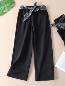 Slim Fit Straight Leg Casual Pants Womens High Waist Elastic Waistband Versatile Narrow Version Autumn Fashion New Arrival