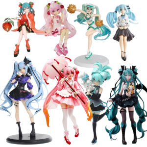 Bandai | Hot Anime Hatsune Miku Figurine Sitting Posture And Standing Posture Series Cute Action Model Pvc Toys Collection Gifts In Stock