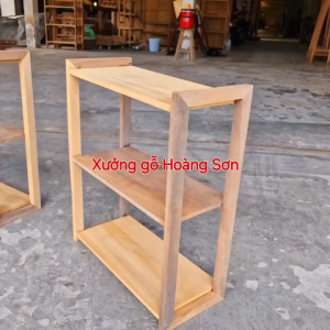 Kệ gỗ 3 tầng mini 38x16x45cm – Kệ để sách mỹ phẩm gia vị đa năng – Gỗ tự nhiên Hoàng Sơn