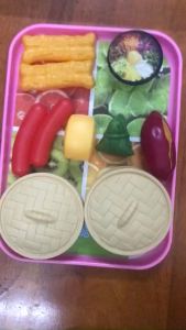 Đồ chơi khay thực phẩm - Các loại bánh - Đồ chơi nấu ăn 17 chi tiết cho trẻ em