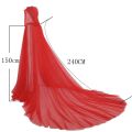Witch Cloak Halloween Costume for Women Hood Tulle Cape Cloak Black White Red Wedding Bridals Floor Length Soft Mesh Cloaks. 