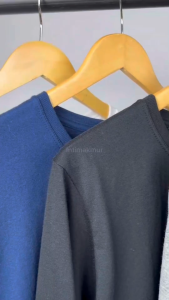 PAKET 3 KAOS POLOS PREMIUM COTTON LENGAN PANJANG HITAM - KAOS POLOS LENGAN PANJANG PRIA WANITA - KAOS HITAM LENGAN PANJANG