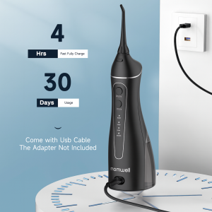 Water Dental Flosser 200ML Portable Oral Irrigator for Teeth 4 Modes and 4 Jet TipsRechargeable Irrigation Cleaner Machine