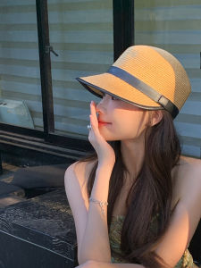 Elegant Japanese Style Women's Summer Sun Protection Straw Hat Wide Brim Horse Riding Outing Fashionable Hat Youth Tourist