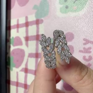 Huitan Bling Bling Leaf CZ Opening Rings for Women Luxury Bright Aesthetic Wedding Jewelry Fashion Modern Party Accessories Hot
