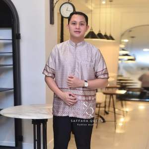 Saffara.queen - Baju Couple Keluarga Pasangan Premium Motif Amena Best Seller Kemeja Gamis