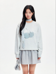 Casual Loose Fit Dot Pattern Sweatshirt