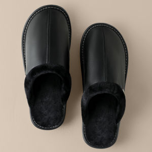 Dép Bông Chống Thấm Nước Bằng Da Bò Lớp Trên Cùng Cho Nam Và Nữ Dùng Trong Nhà Mùa Đông Dép Đi Trong Nhà Ấm Áp Chống Trượt