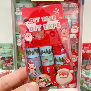 New Christmas tape tape machine set cute Santa Claus childrens hand account sticker 12 + 1 combination