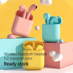 12 TWS Earphone Cute 6 Color Wireless Bluetooth Earphones Inpods Headset HiFi Sports Earbuds Colorful