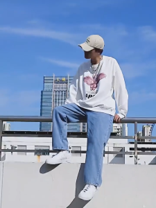 celana skena gombrong cowok - celana loose pants gombrang - celana jeans panjang - celana jeans pria - celana skena baggy - hitam - celana gombrang pria