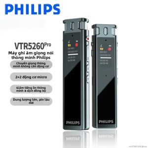 Philips VTR5260Pro 16GB AI Voice Tracer Máy Ghi Âm Kỹ Thuật Số Chuyên Nghiệp Có Chức Năng Giảm Tiếng Ồn Tiện Lợi Cho Học Sinh Ghi Chú Lớp Học Ở Chế Độ Chờ Lâu