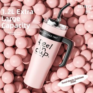 Thermal Insulated Cup Large Capacity With Ceramic Lining & Straw Easy for Drinking Ice Masterpiece