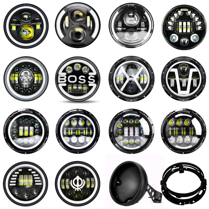 7" BOSS LED Motorcycle Headlight With Turn Signals – For Harley Road King Sportster