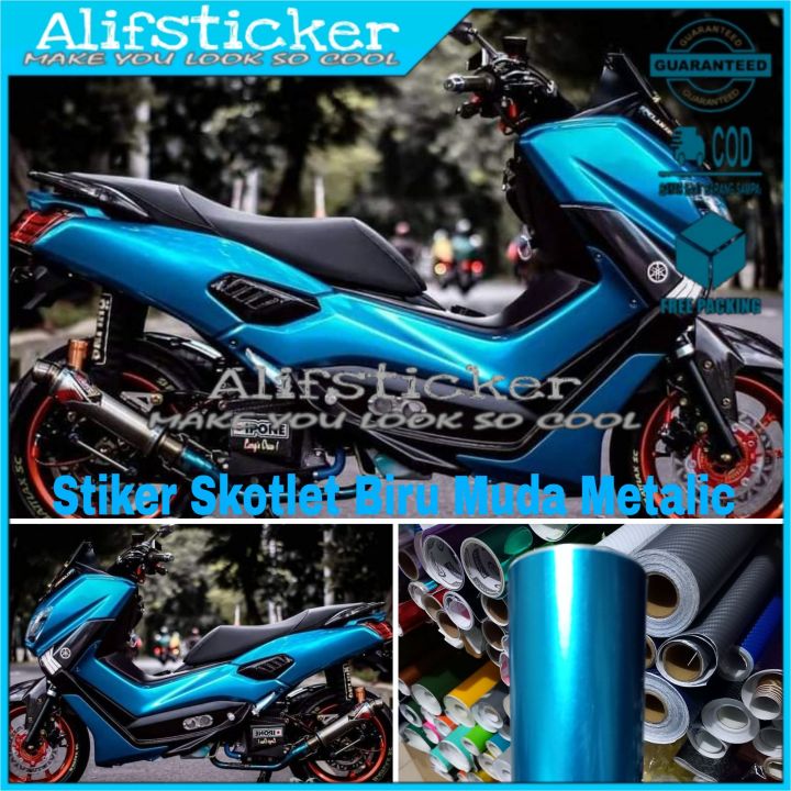 Stiker Skotlet Biru Metalik Candy Skotlet Motor Biru Muda Metalic