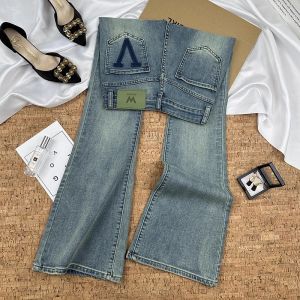 High Waist Bell Bottom Jeans Womens Spring Autumn 2025 New Style Slimming Small Size Horse Hoof Flared Pants Cotton Stretch Denim