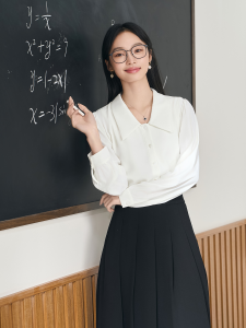 Miss Bird White V-Neck Long Sleeve Shirt Womens Suit Interview Uniform Professional Clothing Formal Shirt Commute Style Slim Fit