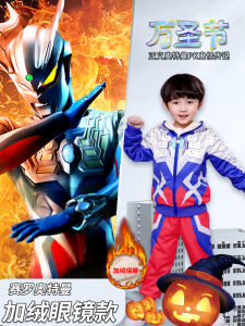 Ultraman Spider-Man Thickened Winter Set for Boys Childrens Clothing Superhero Theme Warm Casual Outfit Boys Fashionable Ensemble