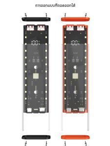 Transparent 6-Cell Ultra Fast Charging Mobile Power Bank Kit Disassembly 8-Cell Kit Material 18650 Battery Box