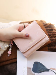 Cute Little Wallet Keychain Coin Purse Card Holder Short Style  Girl Korean Fashion PU Leather Zipper Closure Womens Wallet