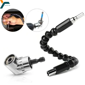 105° Angle Drill Attachment Screwdriver Adapter Flexible Shaft Soft Extension Holder Screw Driver  1/4 Hex Bit Socket Chuck