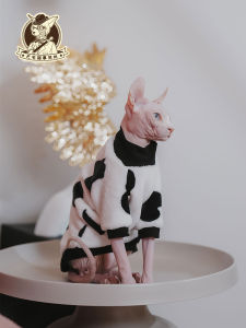 Thick Double-Sided Flannel Warm Winter Pet Cat Clothes Long Sleeve Hairless Devon Rex Cats Resistant to Licking Non-Shedding