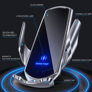 Wilck Automatic 15W Qi Car Wireless Charger for iPhone 13 12 11 XR X 8 Samsung S20 S10 Magnetic USB Infrared Sensor Phone Holder Mount