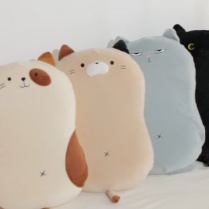 Gối Cao Su Non Bụng Mèo Họa Tiết Cute (Có Khóa Kéo) - Gối Cao Su Tựa Văn Phòng