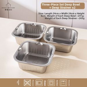 MODERN SWEETHOME | Square Multi-purpose Stainless Steel Dish Plate