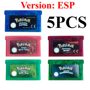 Bandai | 5 Styles España GBA Game Pokemon Series 32 Bit Video Game Cartridge Console Card Pokemon Emerald FireRed Ruby LeafGreen Sapphire