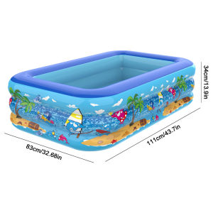 Inflatable Swimming Pool 110/120CM PVC Framed Swimming Pool Cartoon Pattern Thickening Swimming Pool for Summer Outdoor Indoor