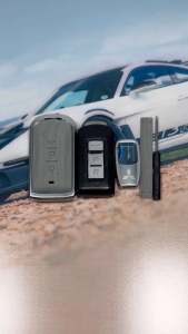 Sarung Kunci Mitsubishi Triton Xpander Montero Strada Asx Outlander Woodgrain Pattern Leather Car Key Cover Case  Accessories