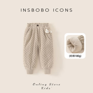 Girls Fleece Lined Corduroy Pants Thickened Casual Trousers for Children Winter New Arrival Polyester Fiber Elastic Waist Long Pants