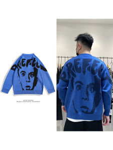 เสื้อสเวตเตอร์ถักคอวีแขนยาวผู้ชายฤดูใบไม้ร่วงใหม่ ทรงหลวม ผ้าฝ้ายผสมโพลีเอสเตอร์ สีสันสดใส แฟชั่น เสื้อคลุมคาร์ดิแกน