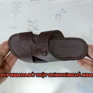 Dép Nam Quai Ngang TiTi ĐÔ Da Bò Thật Cao Cấp DNA2218