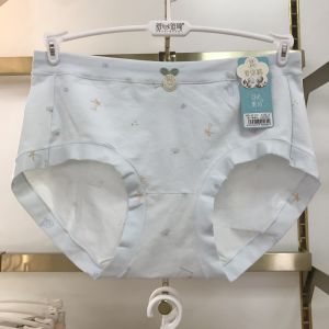 กางเกงชั้นในผ้าฝ้ายลายพิมพ์ผ้าไหมสำหรับผู้หญิง ระบายอากาศได้ดี ป้องกันแบคทีเรีย ทรงเอวกลาง ทรงสามเหลี่ยม ชุดชั้นในสตรี