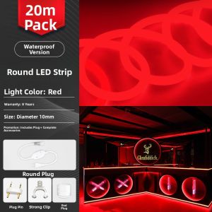 RUILUO | Outdoor Waterproof LED Red Light Strip for Festive Decorations