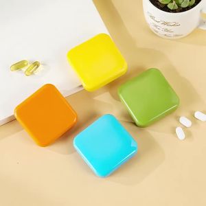 Portable AM PM Pill Organizer Daily 2 Times Pill Case Travel Pill Box 2 Compartment Easy Open Vitamin Container for Pills
