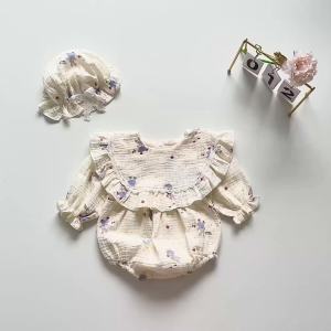 (3-12kg) Body Hoa Nhí Xô Muslin NHÍM XÙ KIDS Cho Bé Gái Sơ Sinh Đầy Tháng Thôi Nôi B077