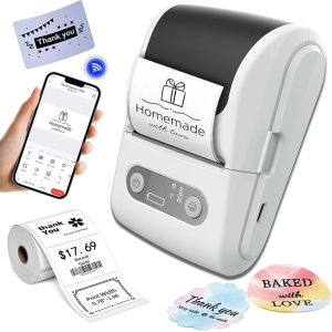 EKLEVA Thermal Label Printer Thermal Label Maker Bluetooth-Compatible Handheld Pocket Printer Pocket Sticker Printer for Phone & PC