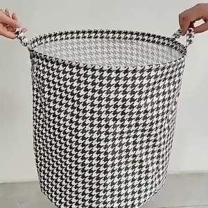 Foldable Fabric Laundry Basket Cloth Storage Organizer for Home Bathroom Bedroom Clothes Toys Storage Hamper with Handles