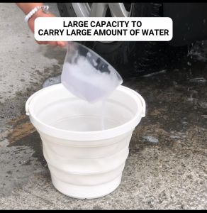 Foldable Bucket with Handle for Household Cleaning Car Washing Outdoor Use Space Saving Multifunctional Water Container